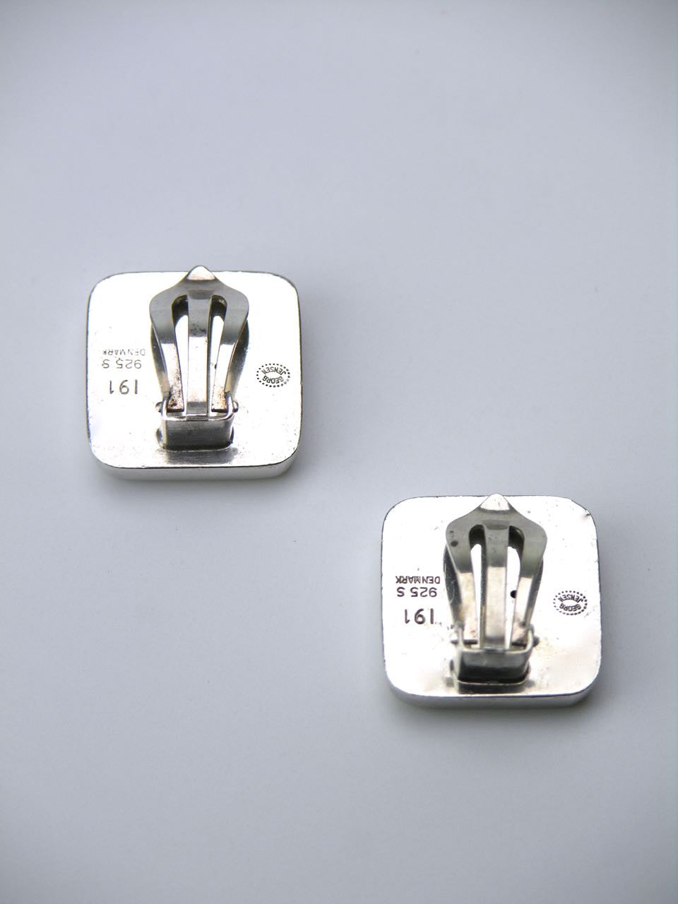 Georg Jensen square clip earrings - design number 191