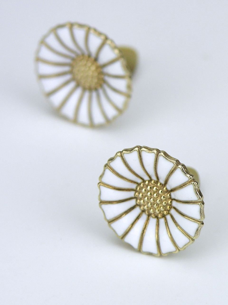 Anton Michelsen silver and enamel daisy clip earrings