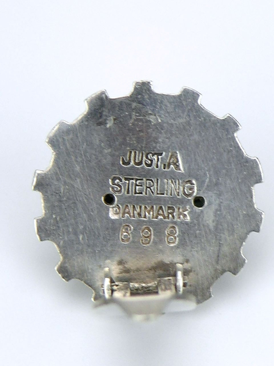 Just Andersen silver sunray clip earrings
