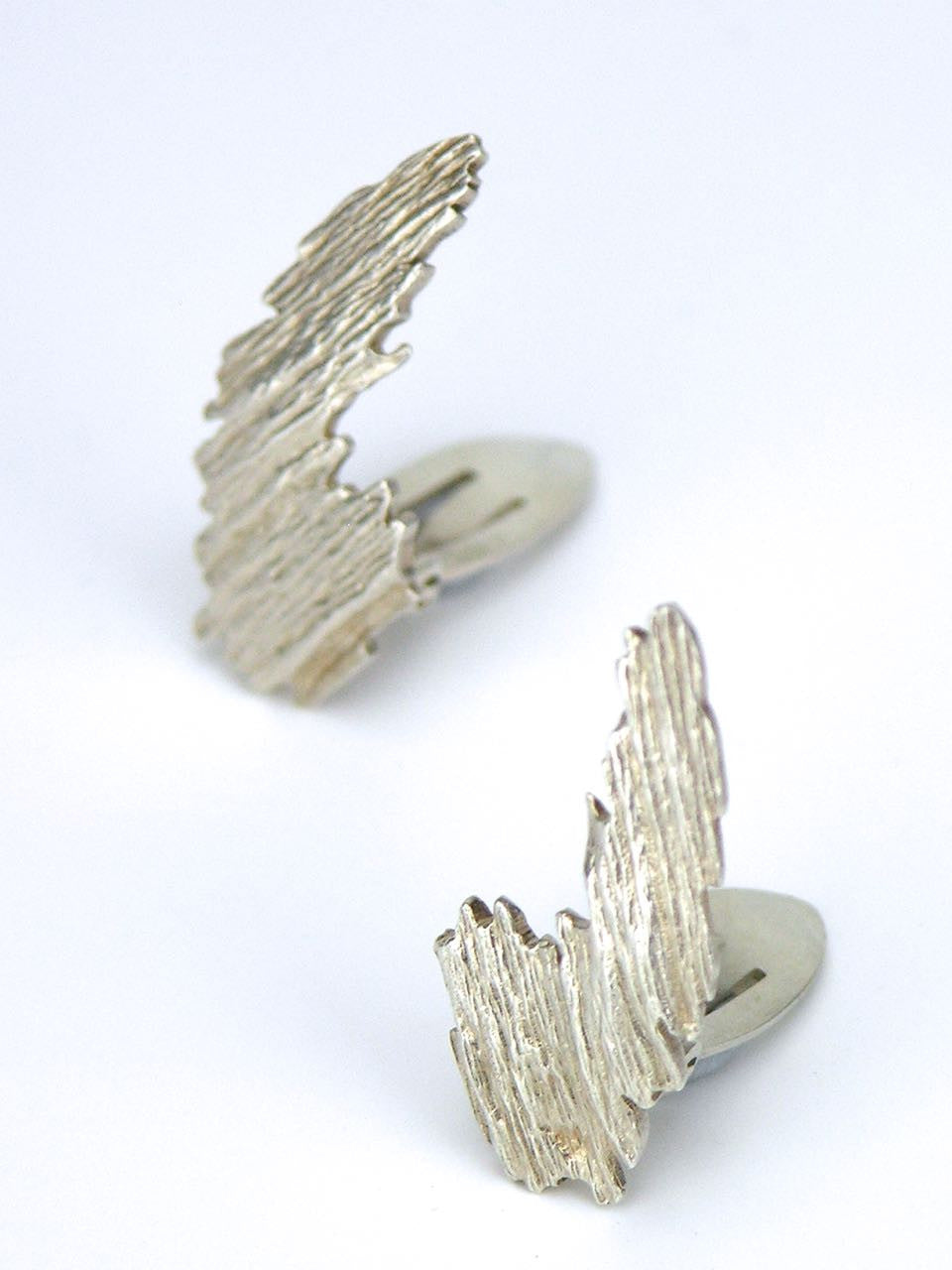 Vintage Anton Michelsen silver textured clip earrings