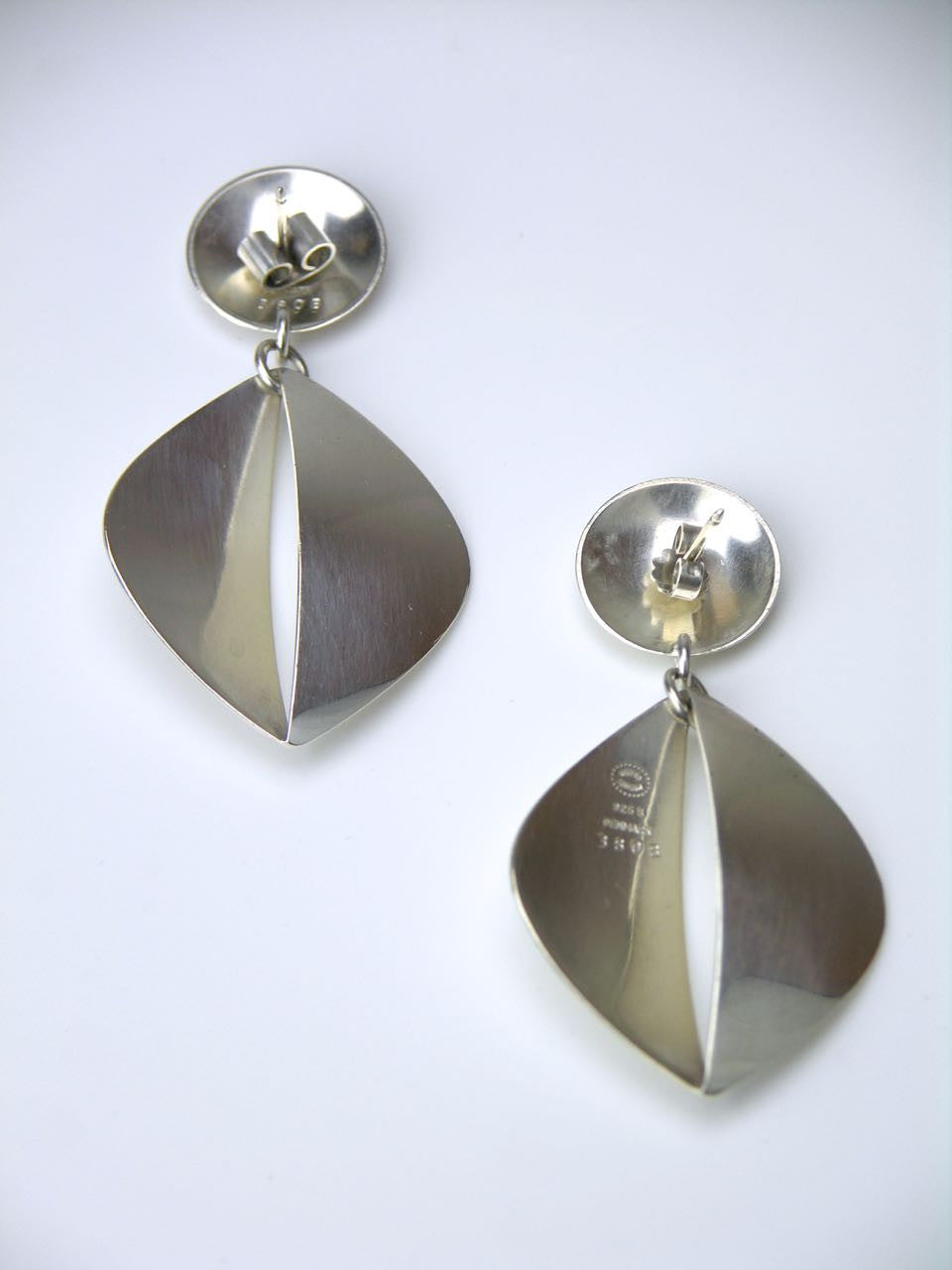 Georg Jensen silver segmented drop earrings - design number 380B