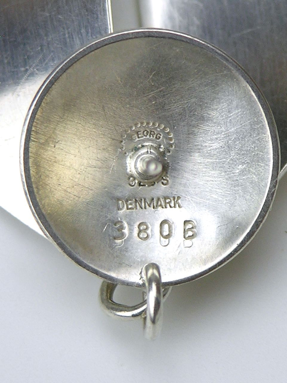 Georg Jensen silver segmented drop earrings - design number 380B