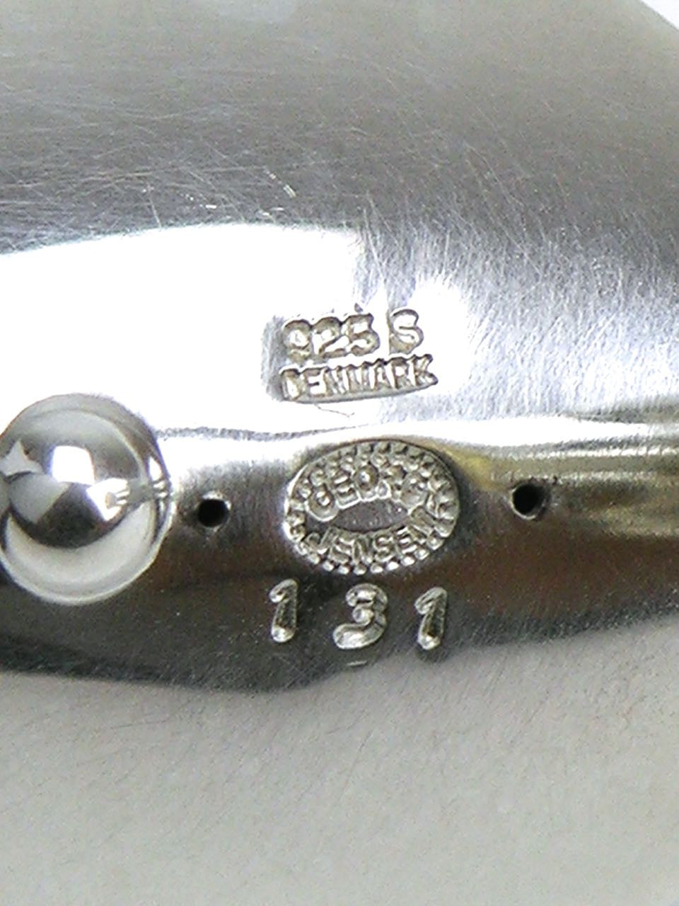 Georg Jensen silver ellipse clip earrings - design 131