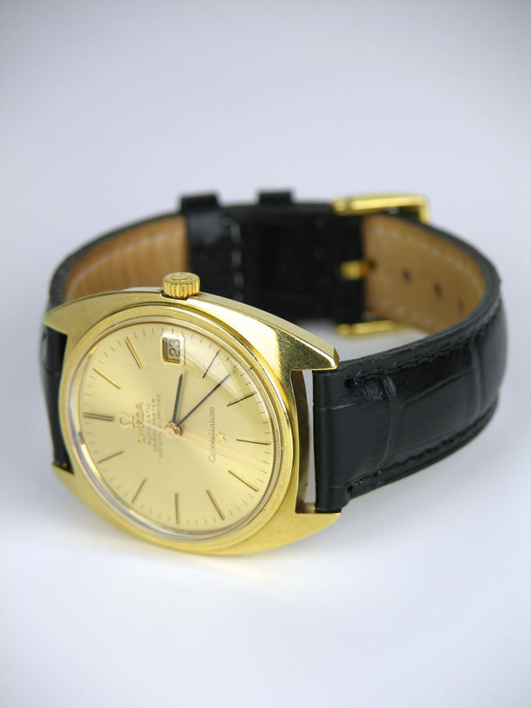Vintage 18k Omega Yellow Gold Constellation Automatic Wristwatch