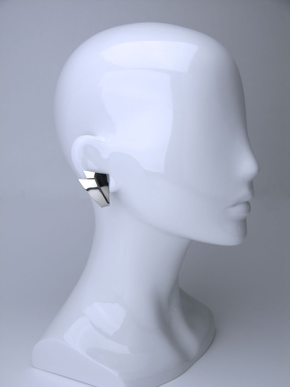 Georg Jensen silver ribbon clip earrings - design 201