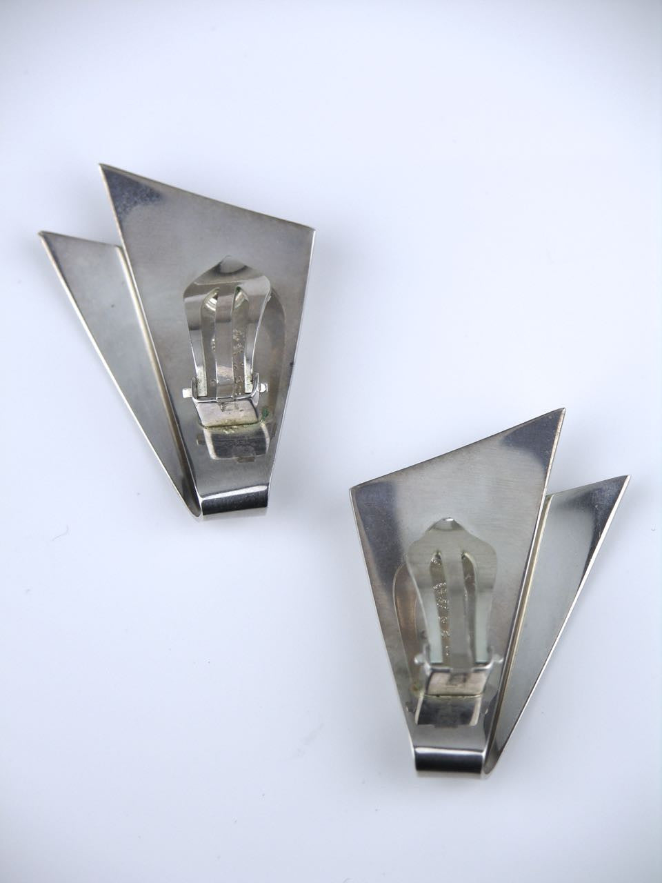 Georg Jensen silver ribbon clip earrings - design 201