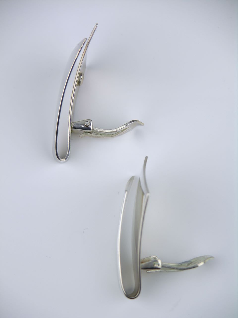 Georg Jensen silver ribbon clip earrings - design 201