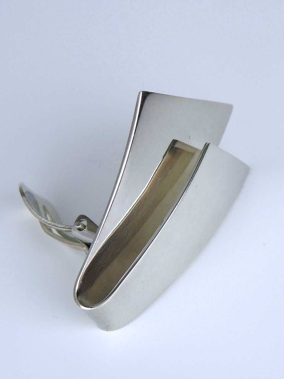 Georg Jensen silver ribbon clip earrings - design 201