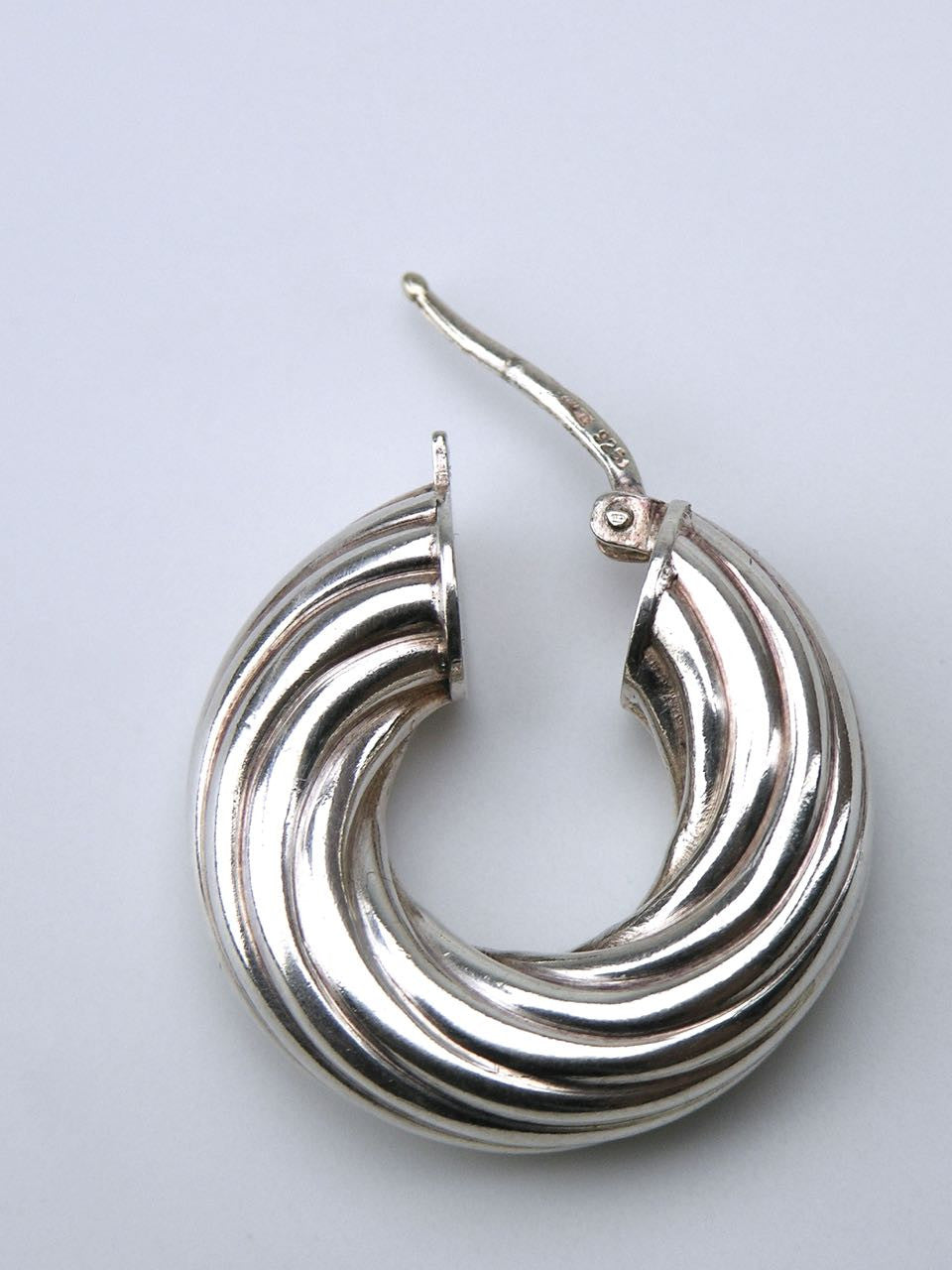 Italian silver rope twist hoop earrings