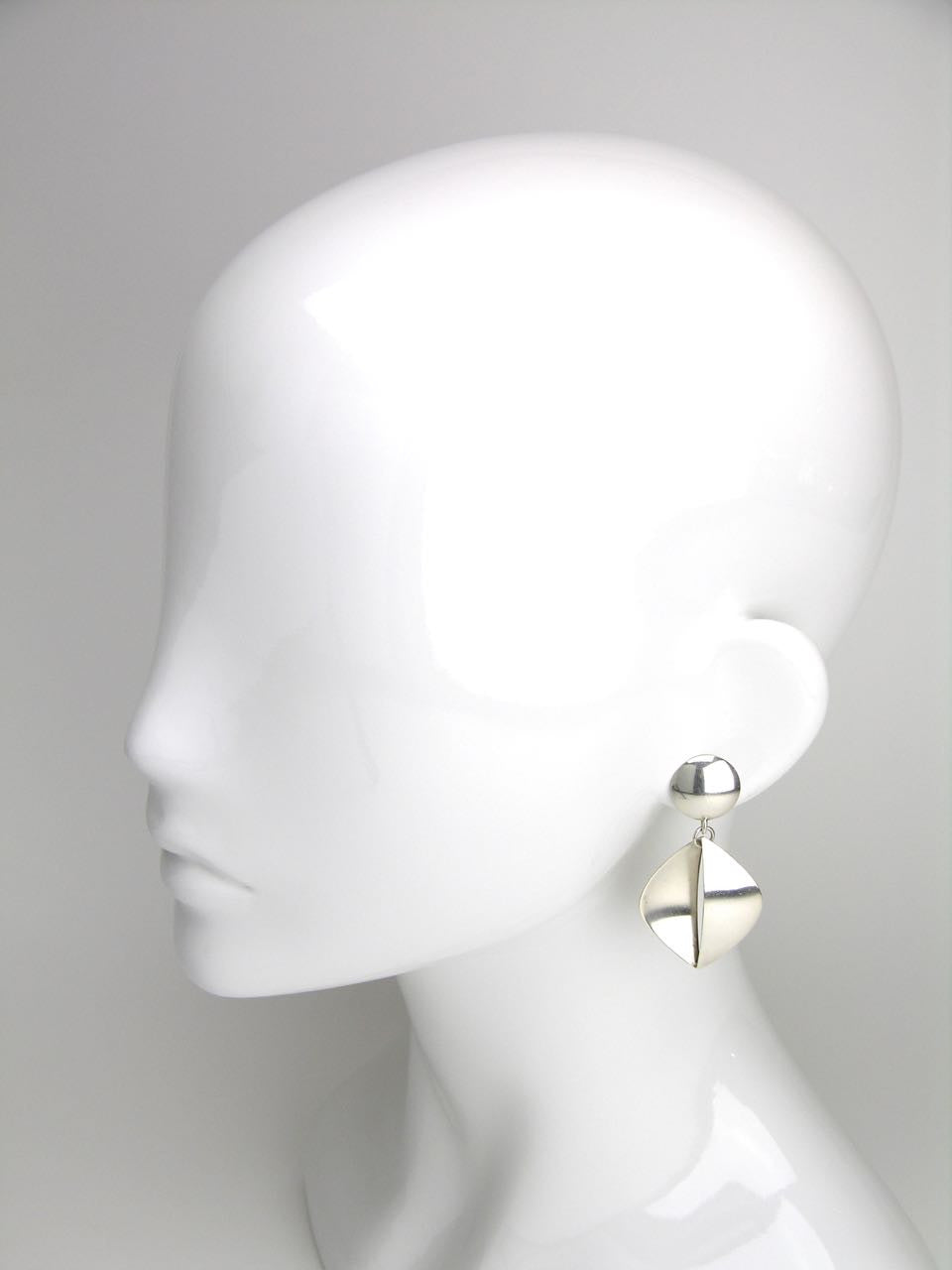 Georg Jensen silver segmented drop earrings - design number 380B