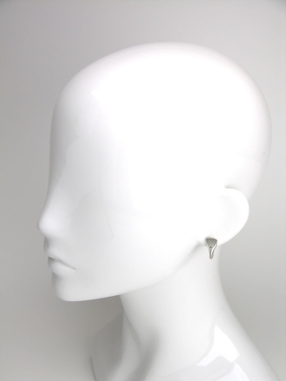 Sterling Silver Modernist Sculptural Screw Back Earrings