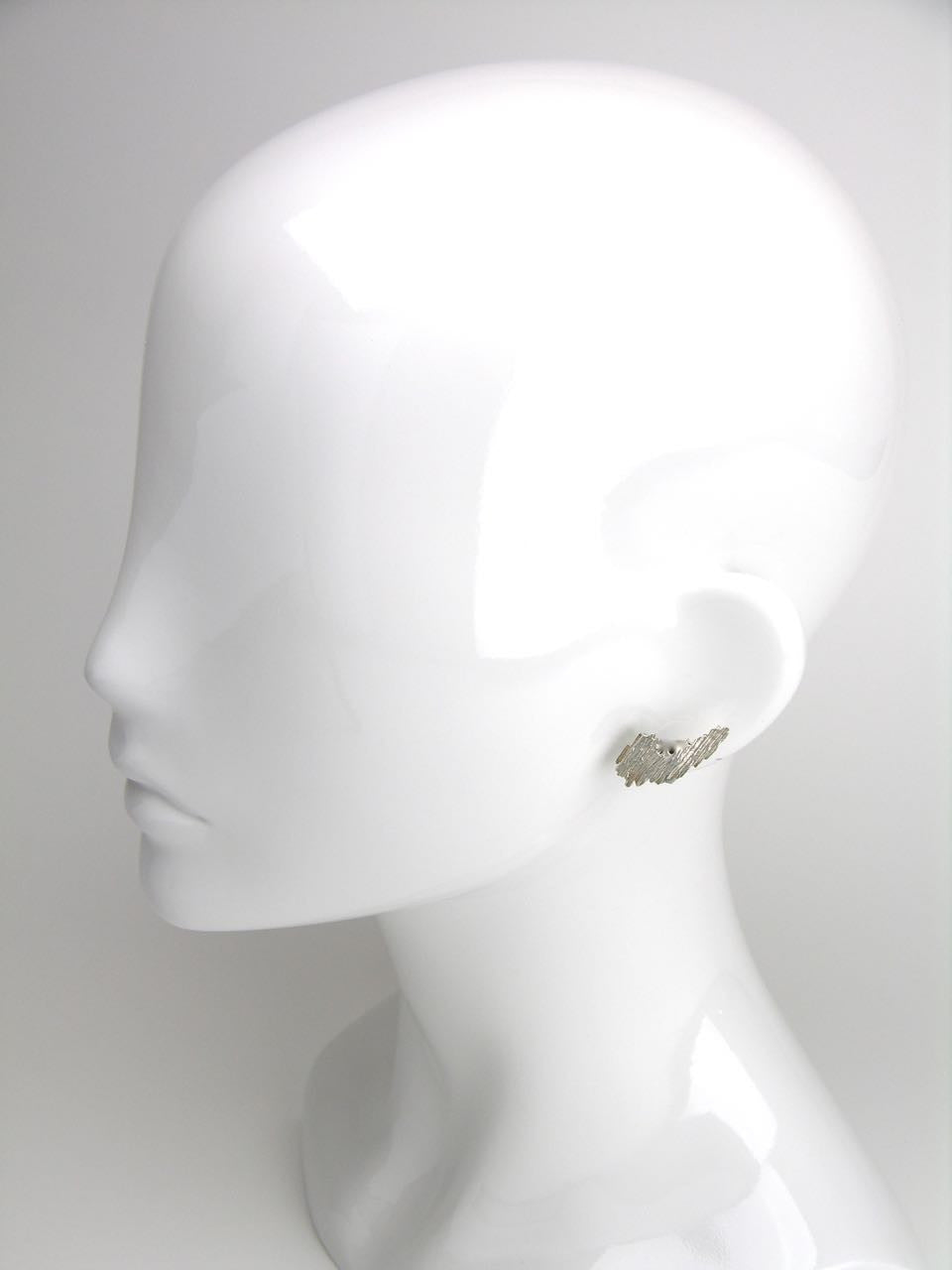 Vintage Anton Michelsen silver textured clip earrings