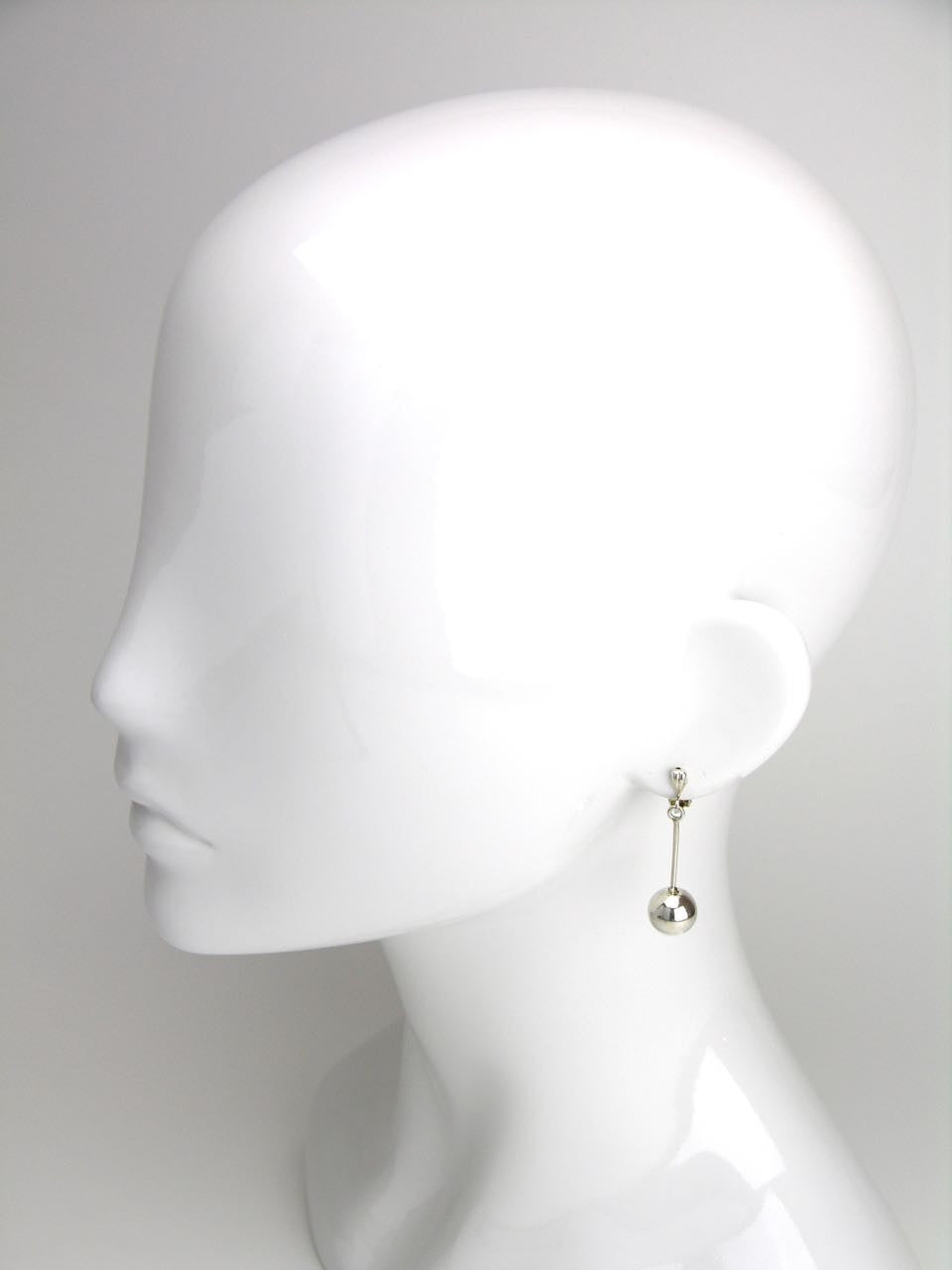 Danish silver drop clip earrings