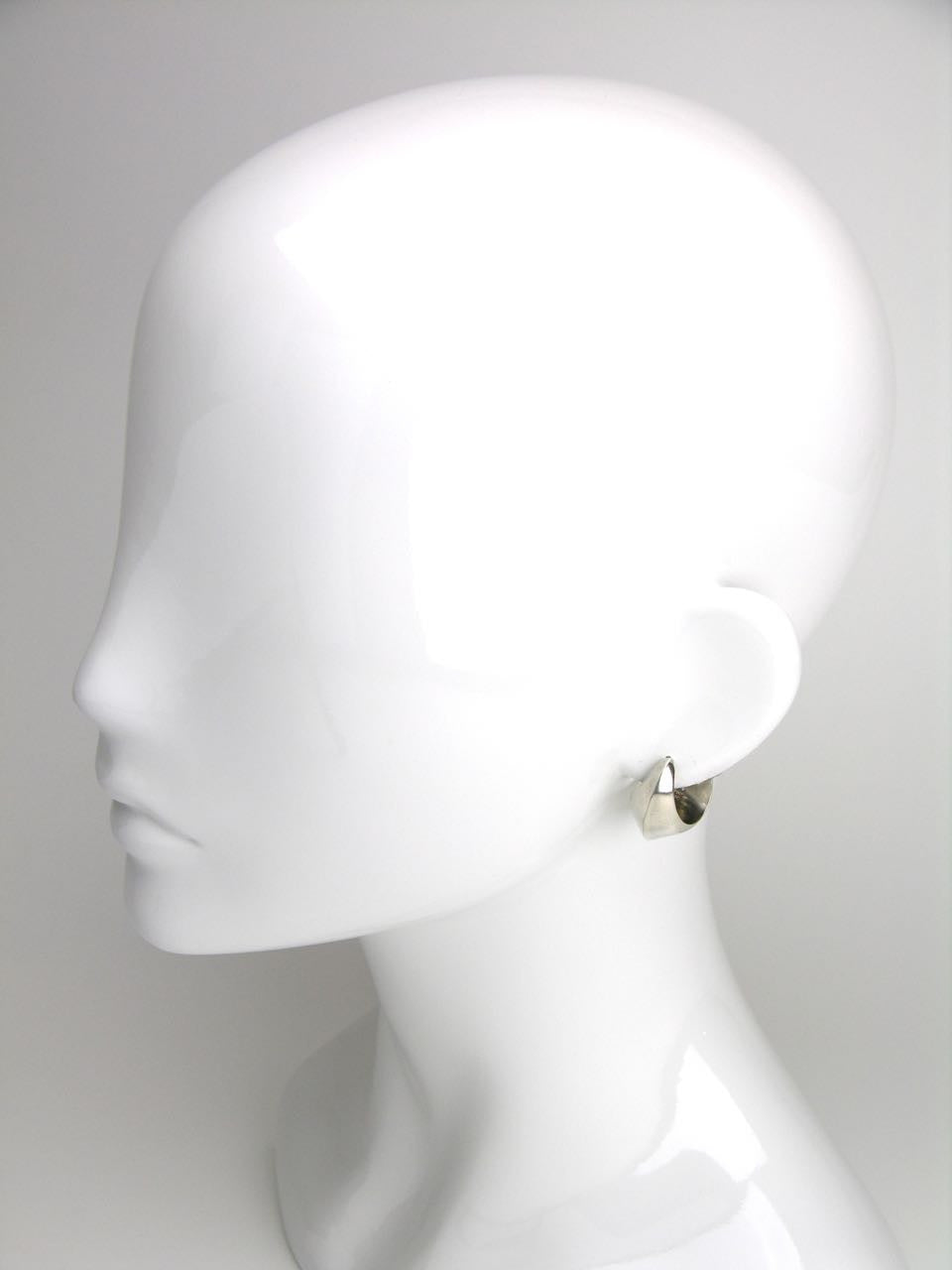 Georg Jensen silver domed hoop ear slings - design 126