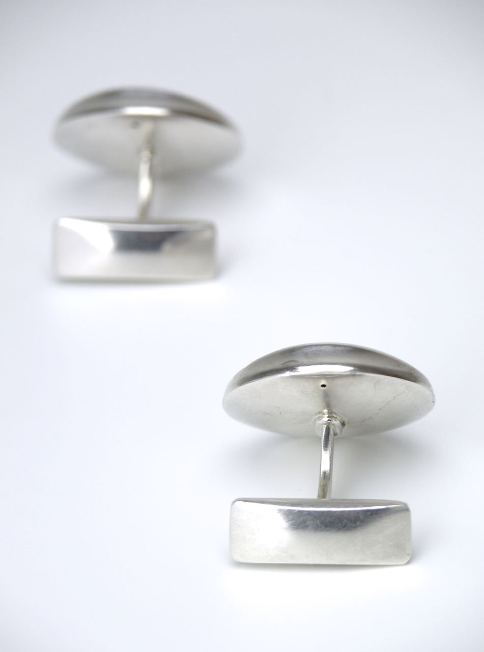 Georg Jensen silver concave disc cufflinks - design 74A