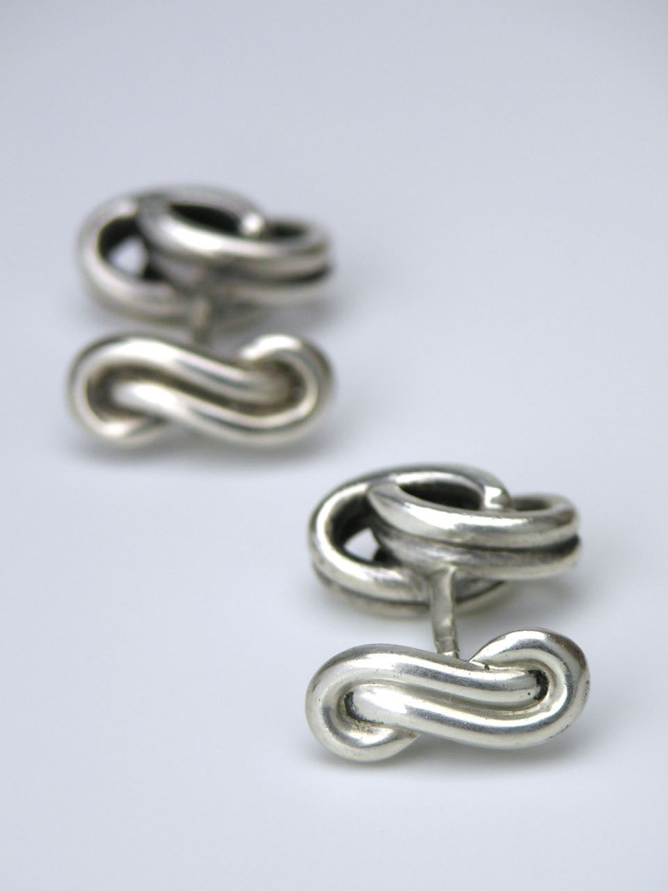 German silver knot cufflinks