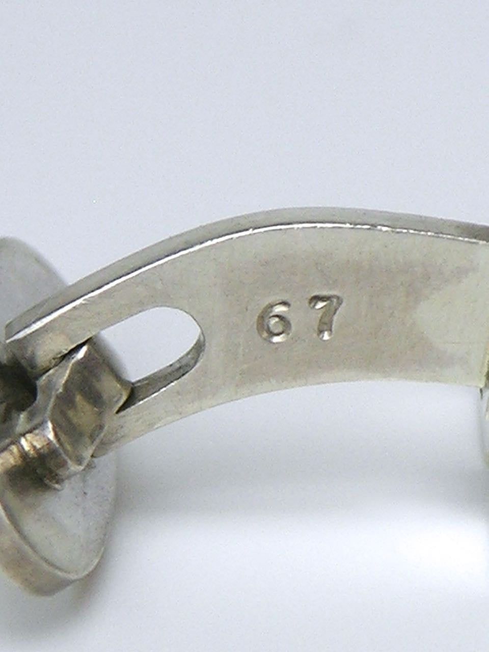Vintage Georg Jensen silver segmented cufflinks - design 67