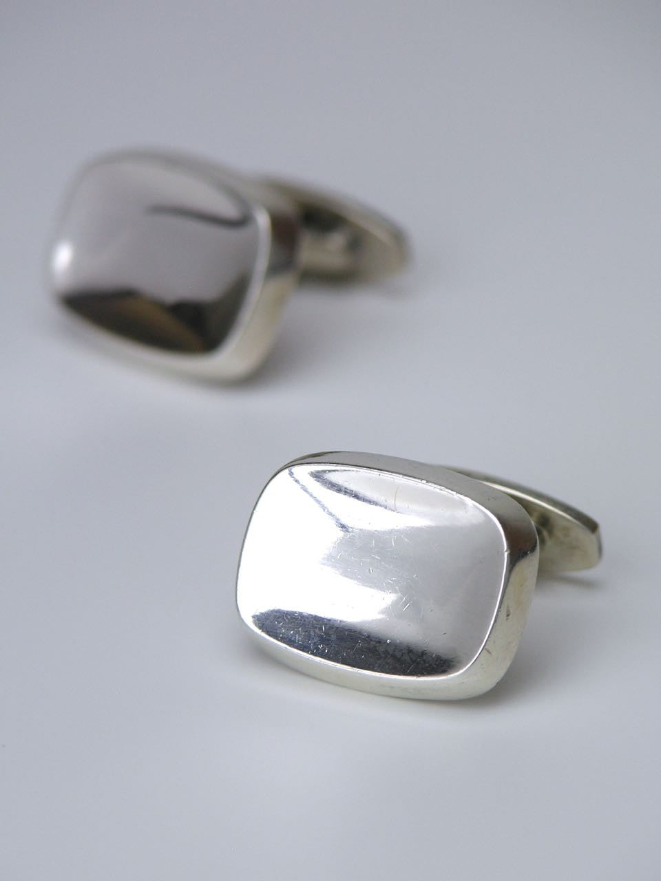 Bent Knudsen silver concave cufflinks - design 20