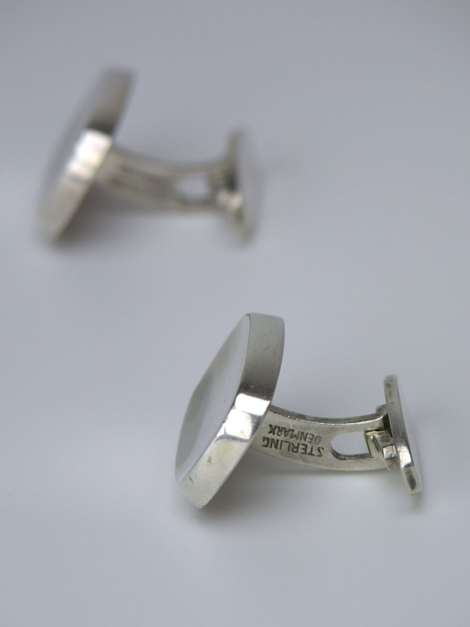 Bent Knudsen silver concave cufflinks - design 20