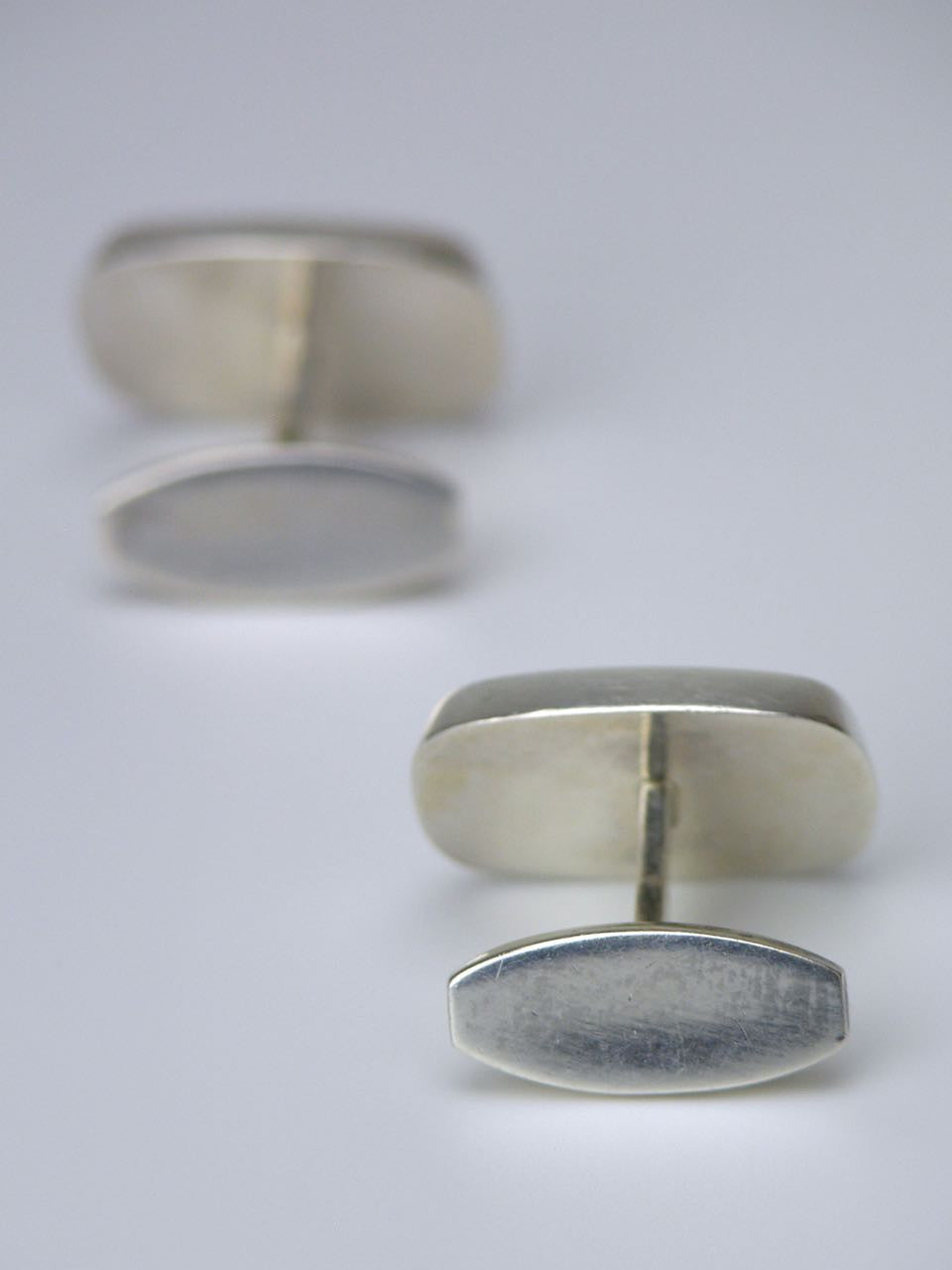 Bent Knudsen silver concave cufflinks - design 20