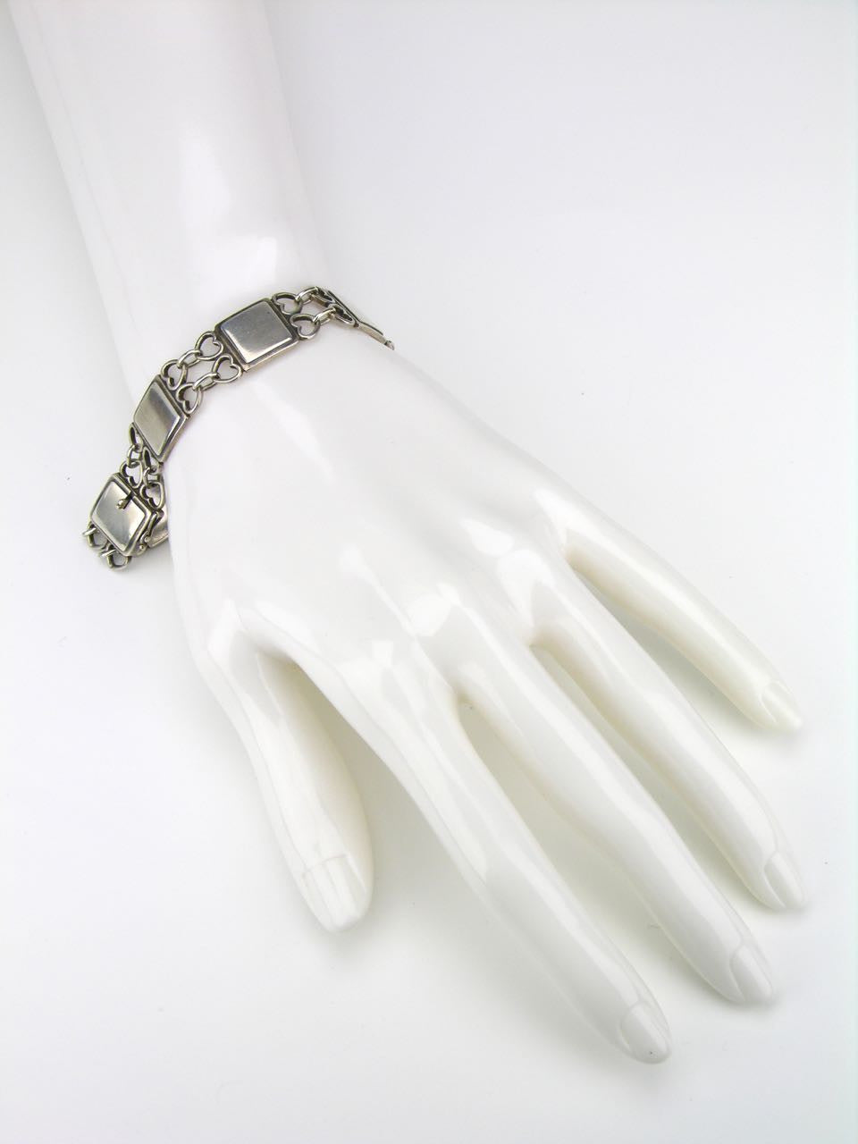 Georg Jensen silver hearts and squares bracelet - design 70