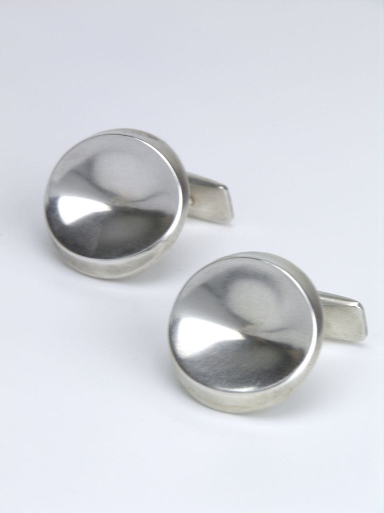 Georg Jensen silver concave disc cufflinks - design 74A