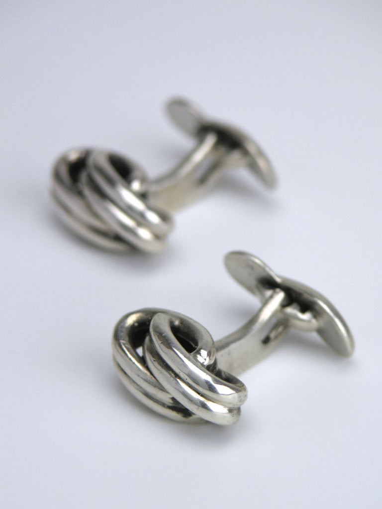 German silver knot cufflinks