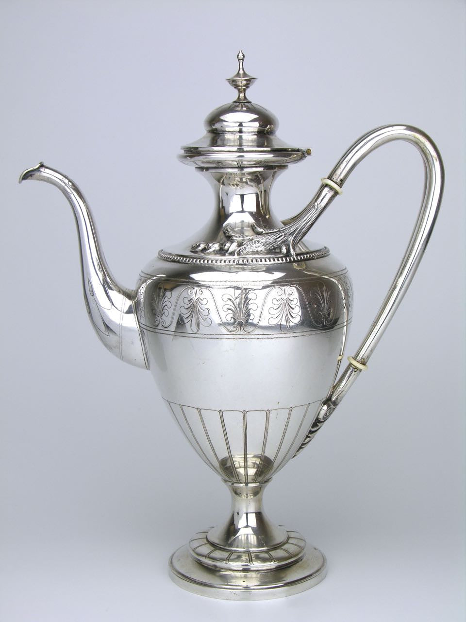 Antique Neoclassical Revival Continental Silver Tea and Coffee Service