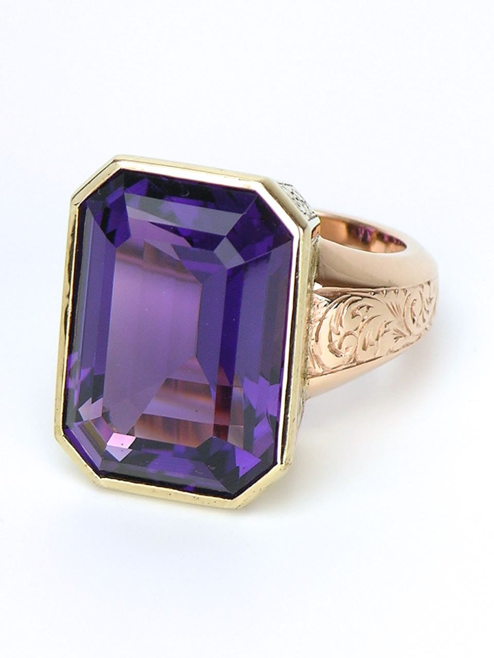 Vintage Amethyst and Gold Cocktail Ring - Love and Hatred