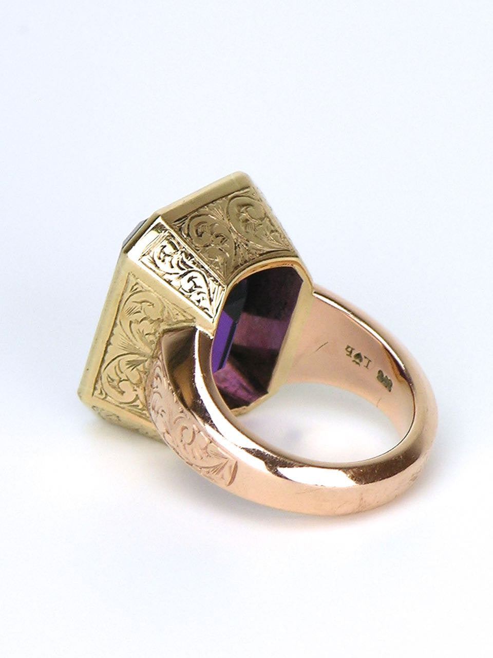 Vintage Amethyst and Gold Cocktail Ring - Love and Hatred