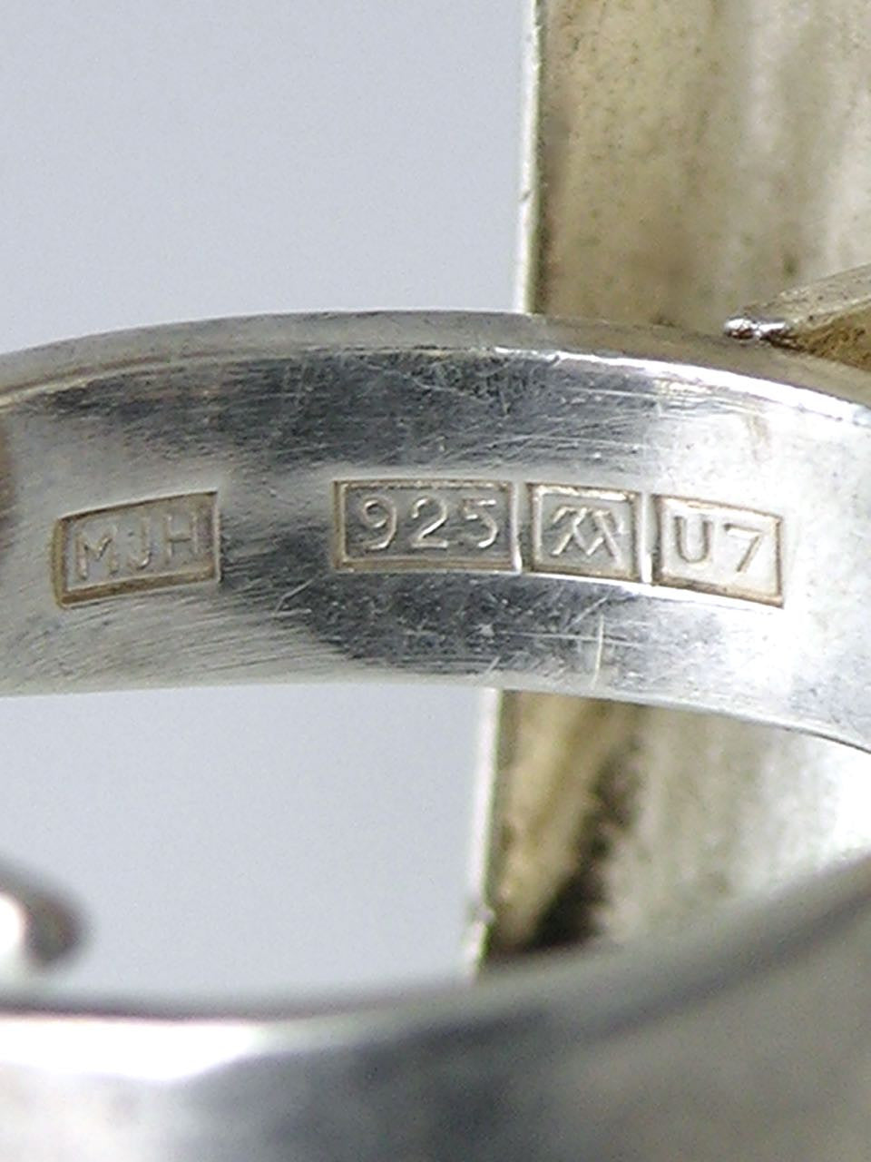 Vintage Matti Hyvarinen solid silver square topographic ring