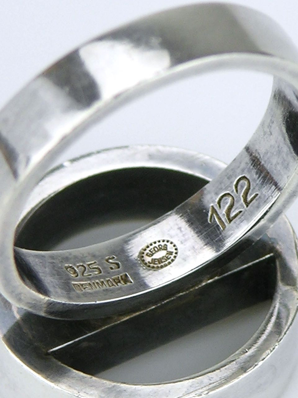 Vintage Georg Jensen Sterling Silver Hoop and Bar Ring - design 122