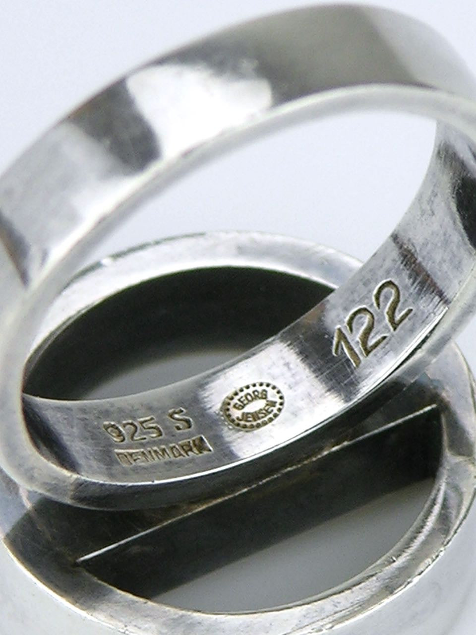 Vintage Georg Jensen silver hoop and bar ring - design 122