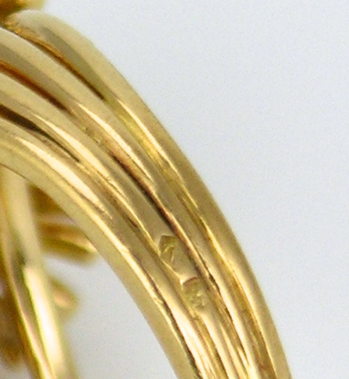 Retro 14k yellow gold citrine basket ring 1960s