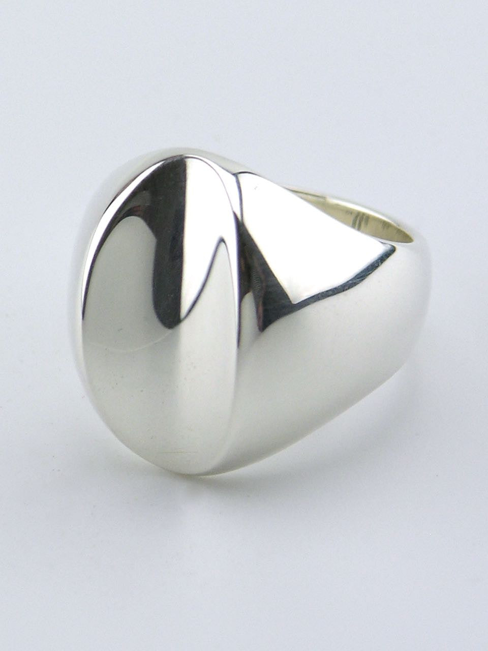 Hans Hansen solid silver heavy thumbprint motif modernist ring
