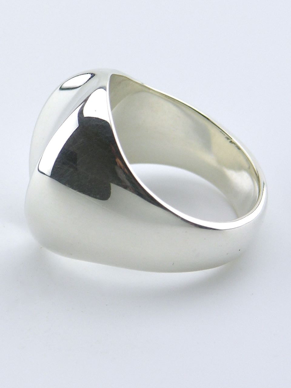 Hans Hansen solid silver heavy thumbprint motif modernist ring