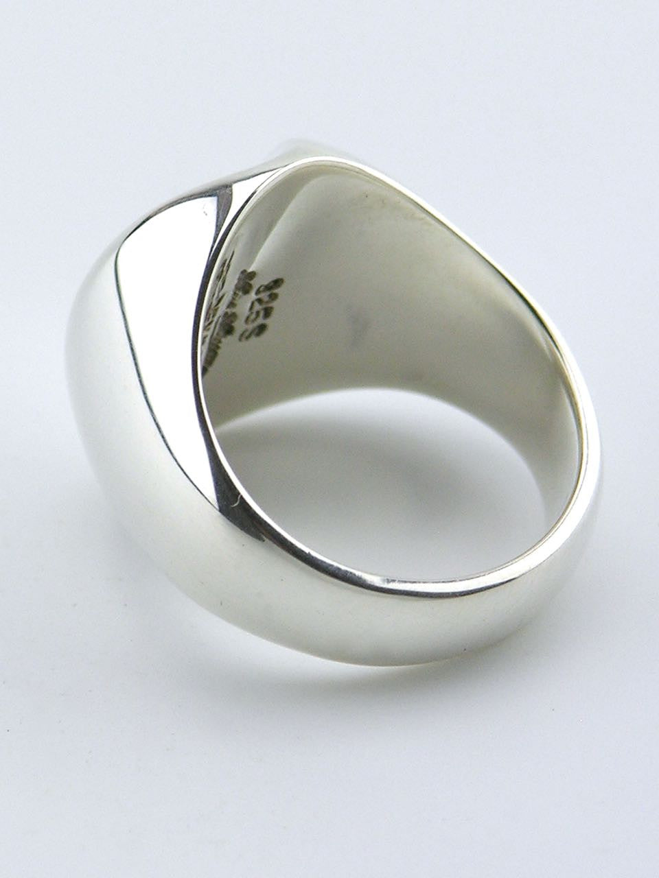 Hans Hansen solid silver heavy thumbprint motif modernist ring