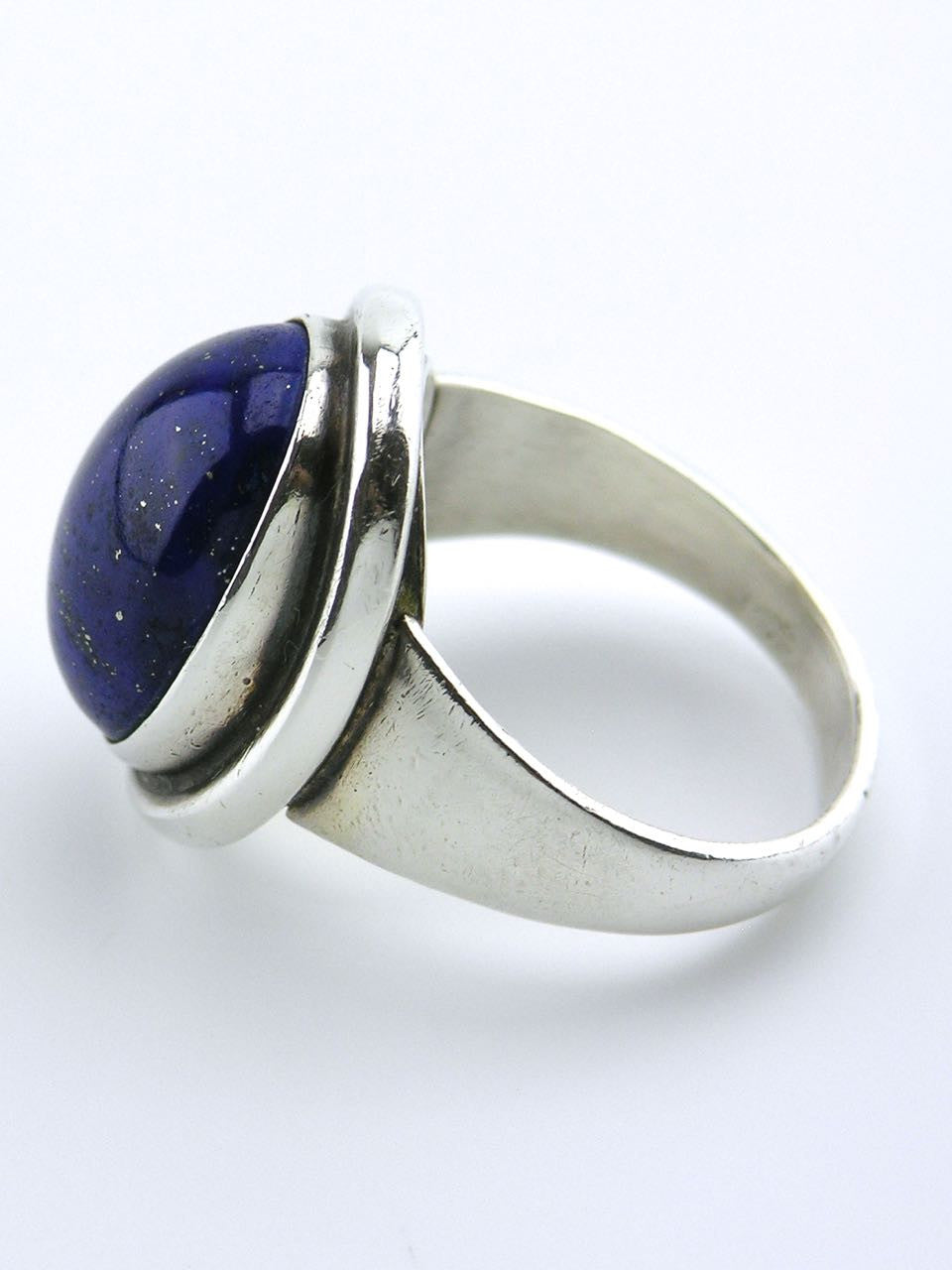 Georg Jensen silver and oval lapis lazuli ring - design 46A