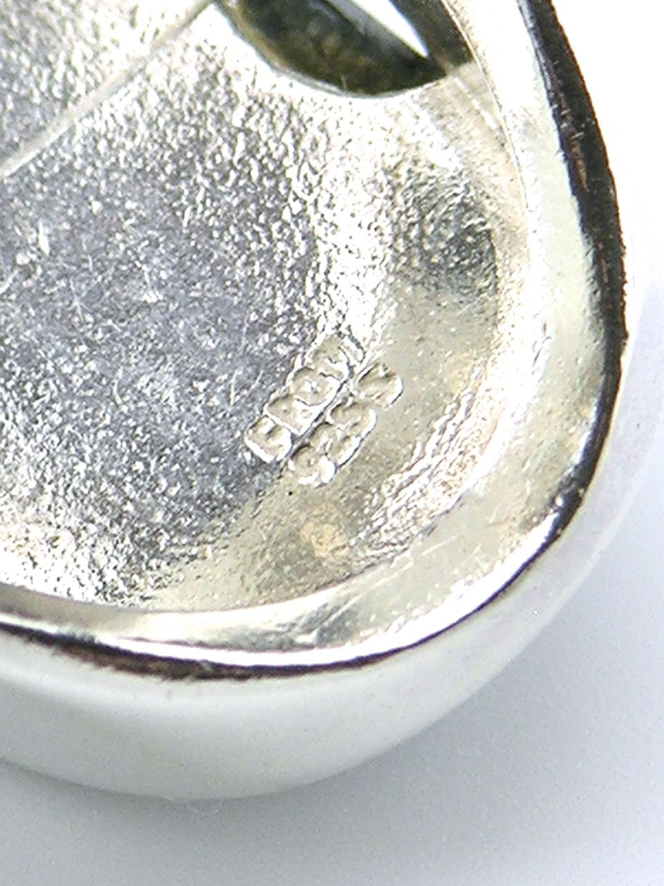 Vintage N E From solid silver oval hematite cabochon ring