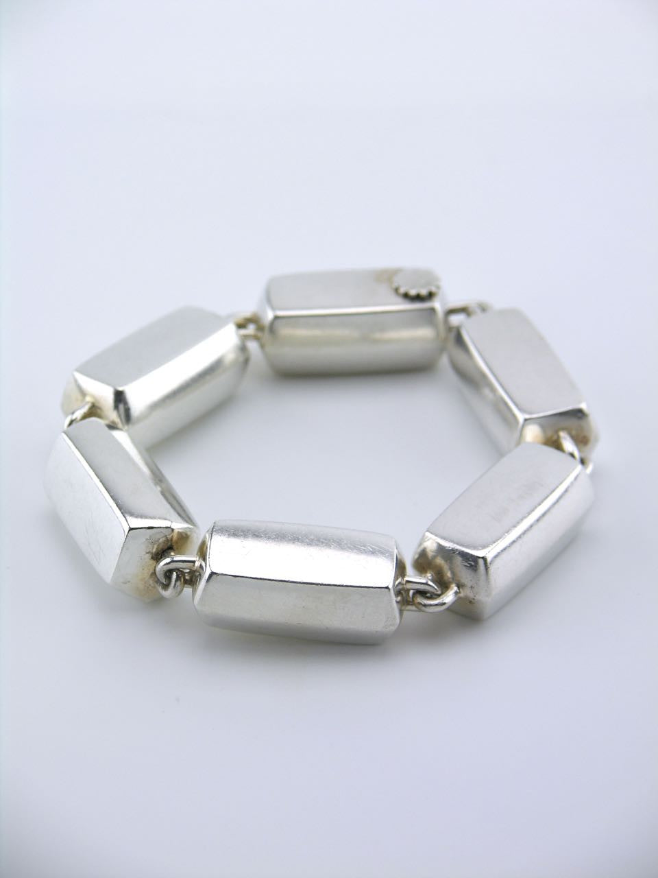 Hans Hansen silver "brick" link bracelet