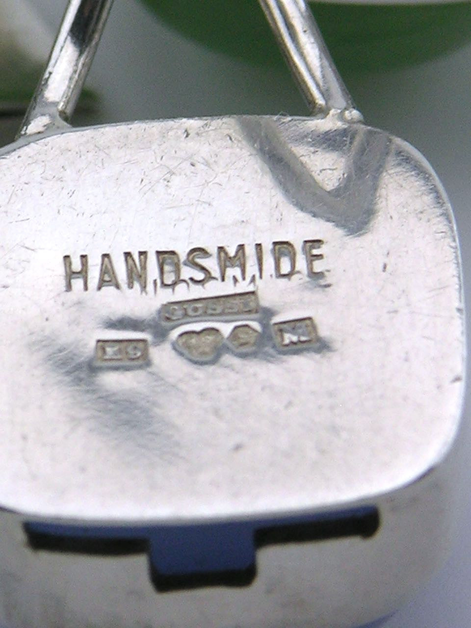 Vintage Swedish modernist silver and cabachon pebble bracelet