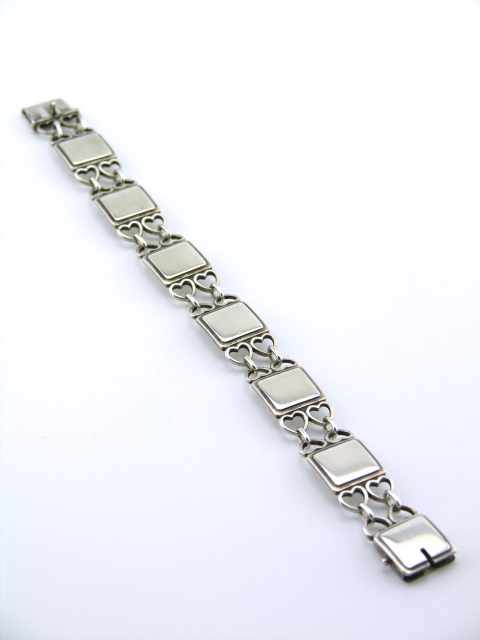 Georg Jensen silver hearts and squares bracelet - design 70