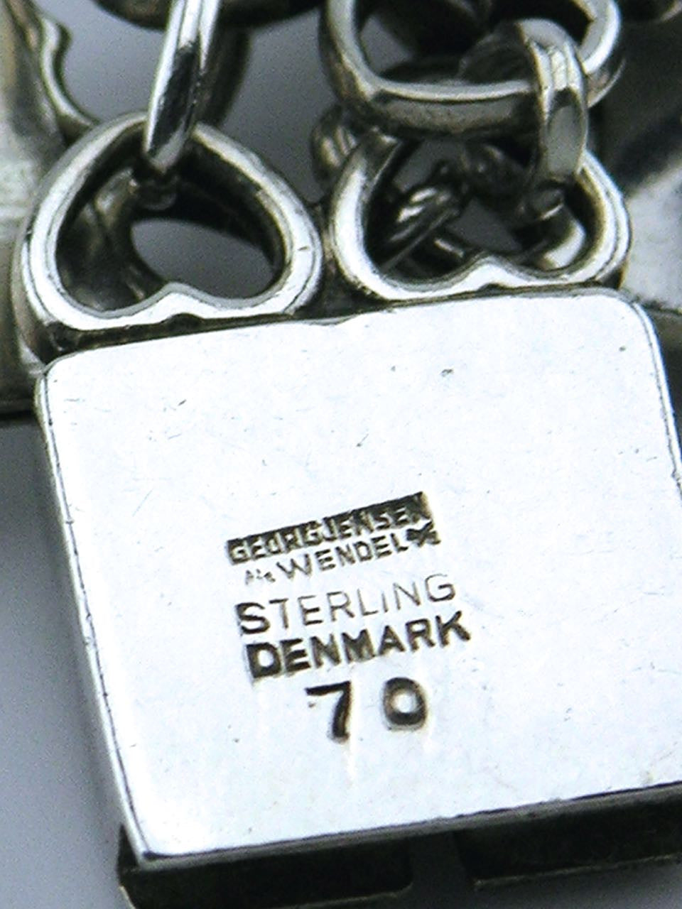 Georg Jensen silver hearts and squares bracelet - design 70