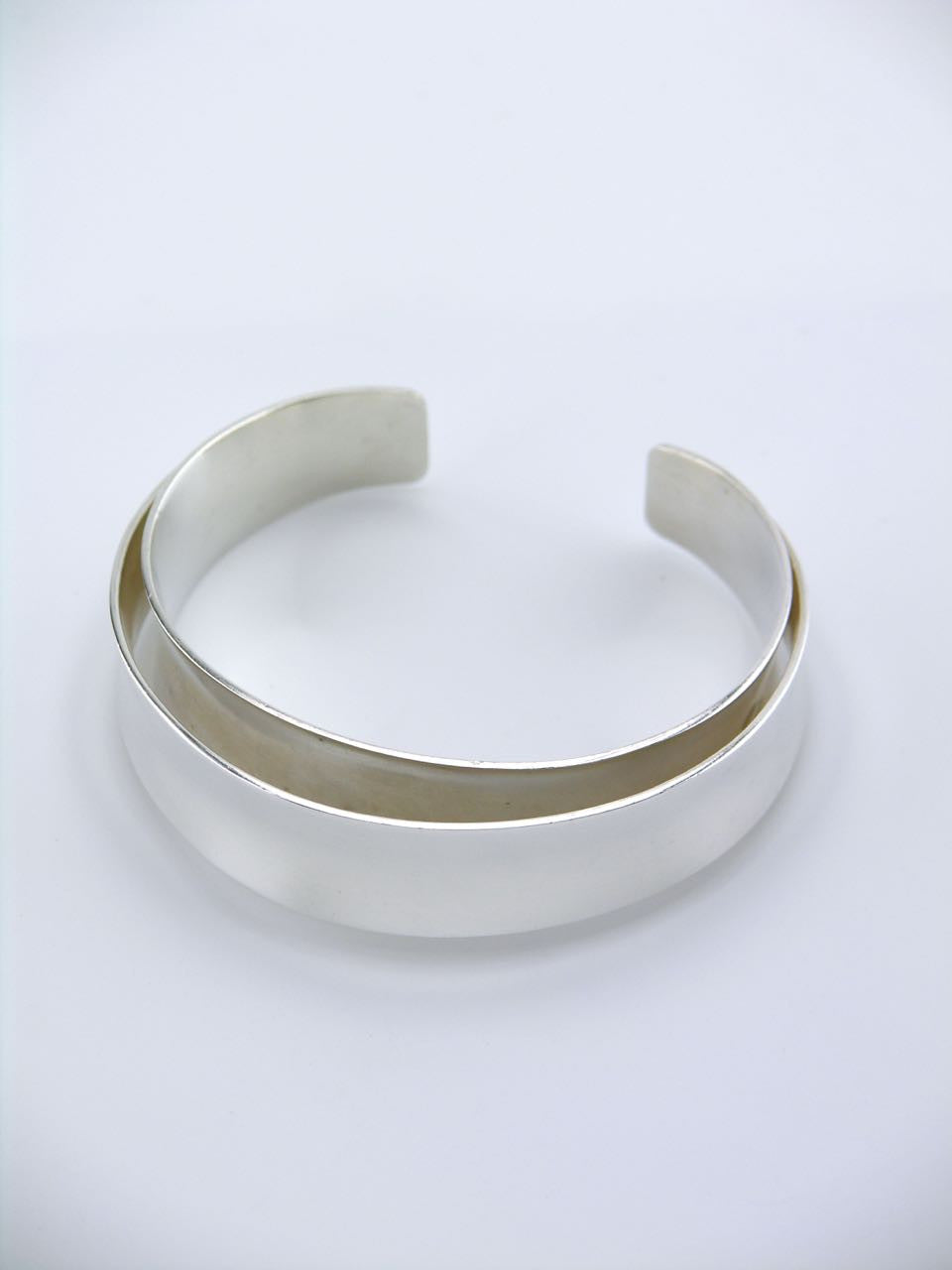 Vintage Arne Johansen Modernist Silver Double Cuff