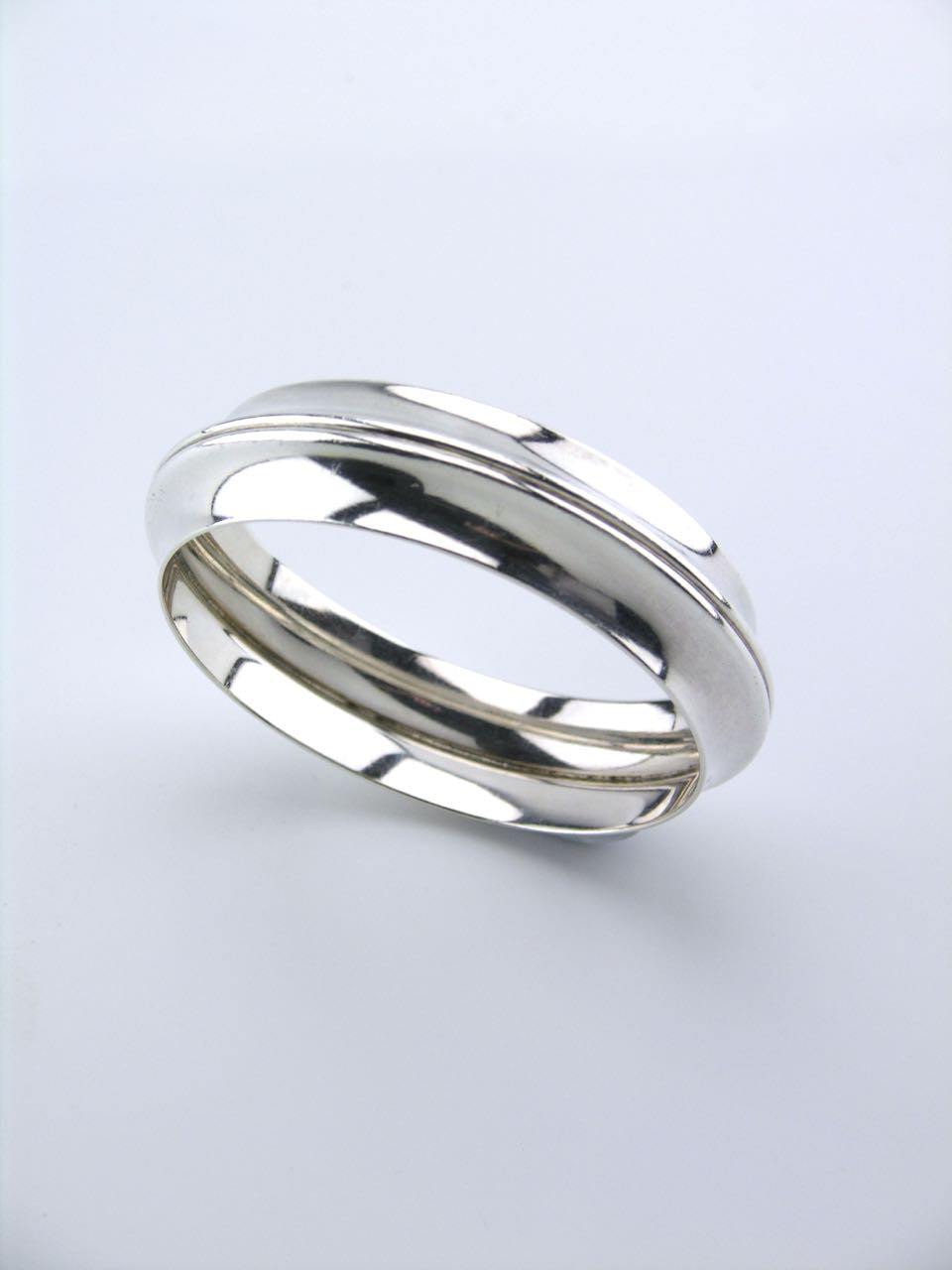 Vintage Georg Jensen Silver Double Curve Bangle - Design 142B