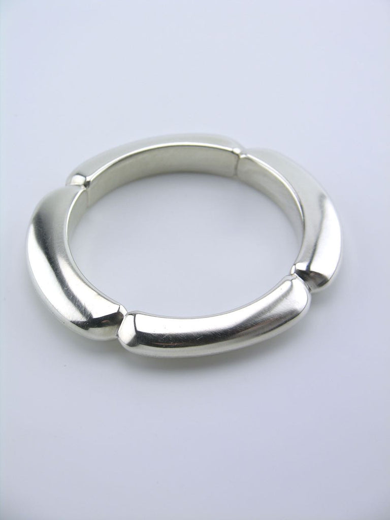 Vintage Georg Jensen solid silver modernist segmented bangle - design 253