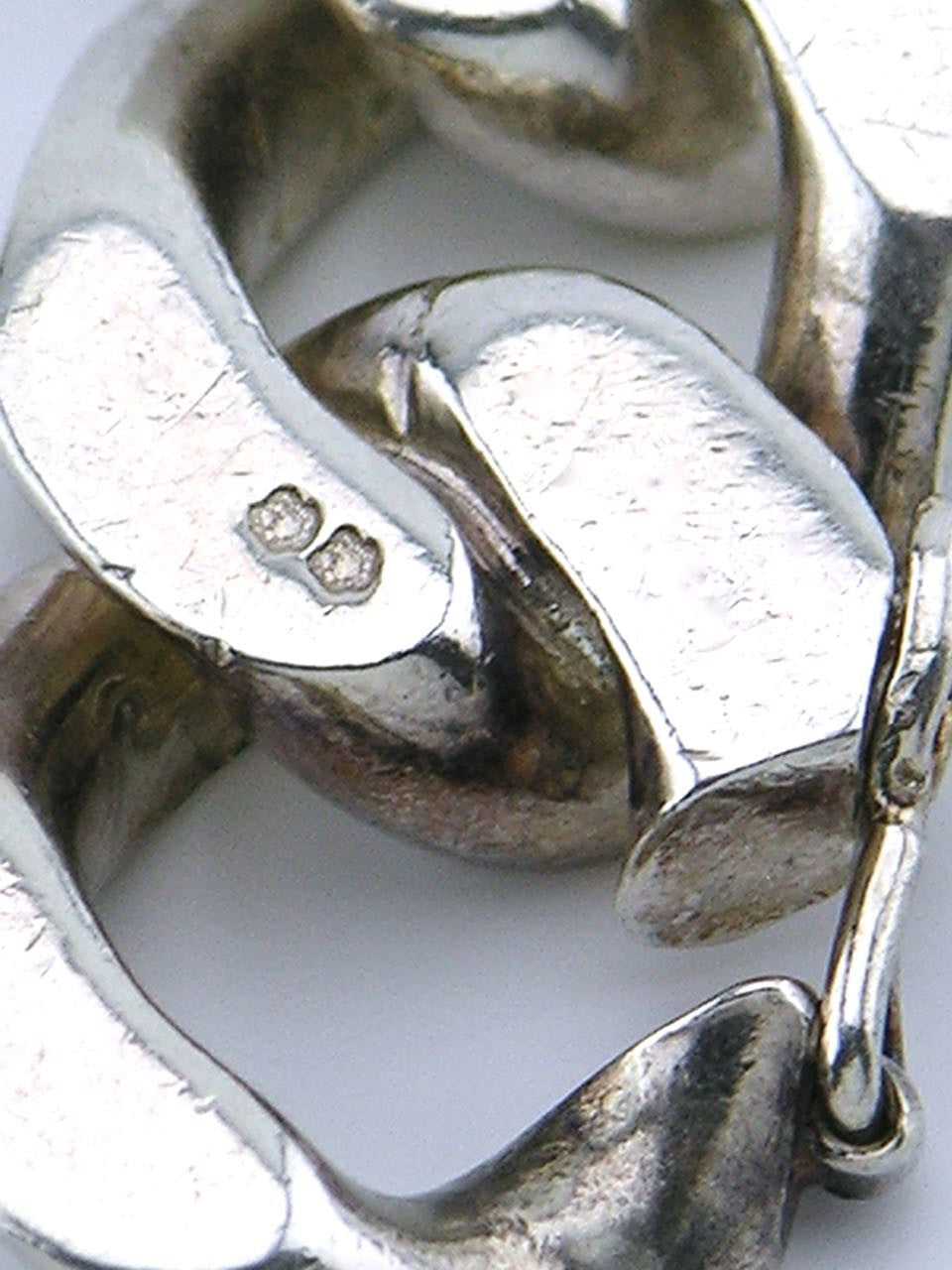 French Solid Silver Heavy ID Bracelet