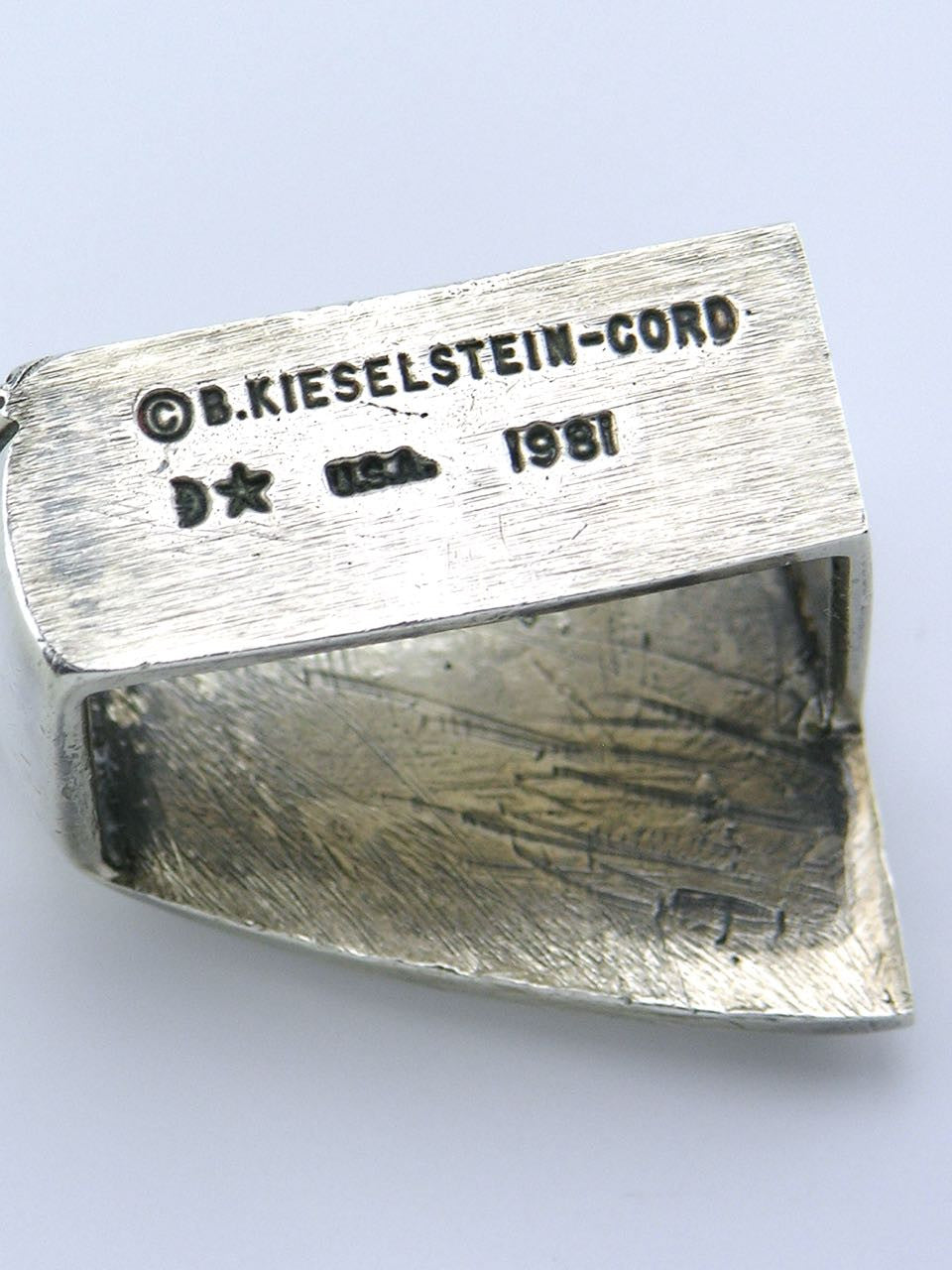Vintage Barry Kieselstein-Cord silver and leather "Pecos Conchas" belt