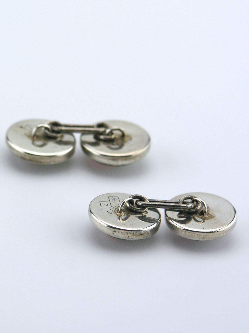 Vintage American Silver Mounted Double Fronted Essex Crystal Golfer Cufflinks