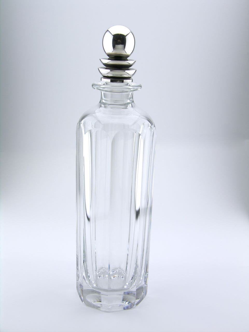 Vintage Georg Jensen Pyramid solid silver and crystal decanter (Baccarat)